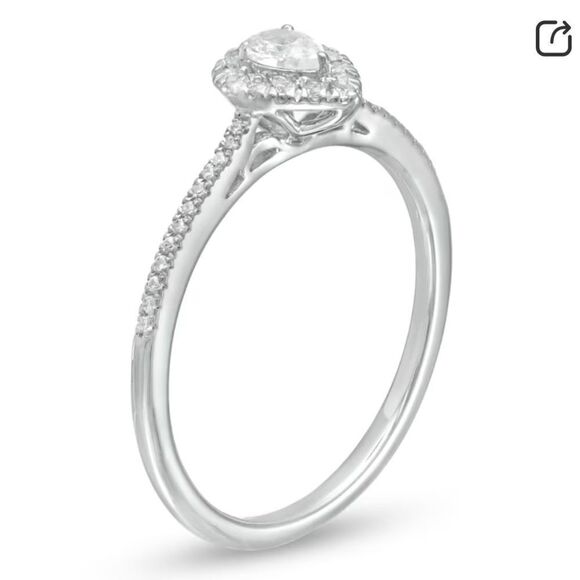 Zales teardrop shaped yellow diamond promise ring - Picture 4 of 6